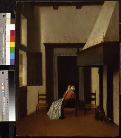 Interior with Seated Woman by Jacobus Vrel or Frel